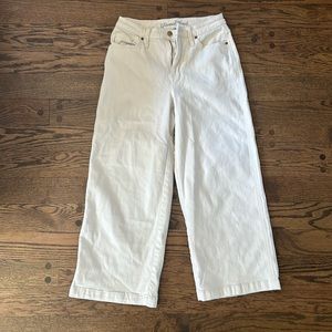 High rise wide leg crop jeans